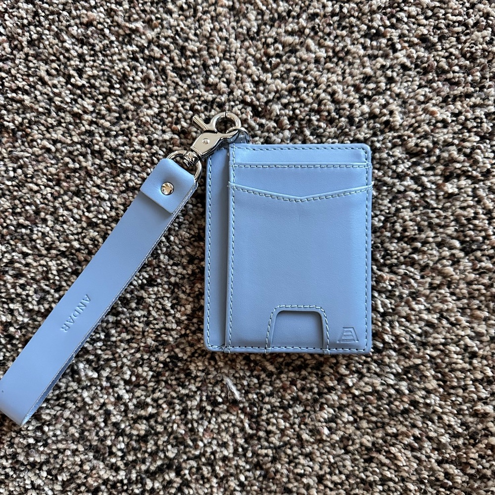 Blue Wallet with Wrist Strap